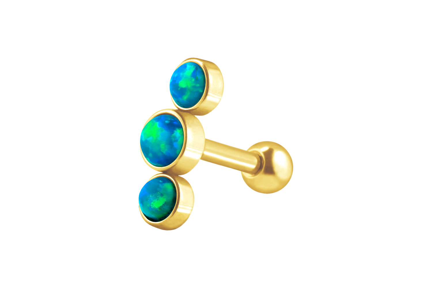 Chirurgenstahl Ohrpiercing 3 SYNTHETISCHE OPALE ++SALE++